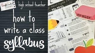 How To Write a Syllabus | High School Teacher