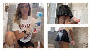 ASMR Cleaning My Bathroom - Scrubbing, Spraying Wiping - Housewife Cleaning