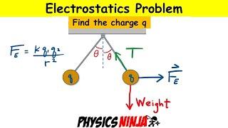 Electrostatics Problem: Finding the Charge on Hanging Mass?