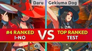 GGST ▰ Daru (#4 Ranked I-No) vs Gekiuma Dog (TOP Ranked Testament). High Level Gameplay