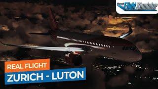 [Real Flight] Zurich to London Luton - Airbus A320 easyJet｜Drawyah