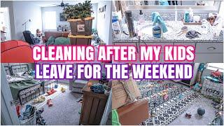 CLEANING AFTER THE KIDS LEAVE FOR THE WEEKEND | MESSY HOUSE TRANSFORMATION | REAL LIFE MESS