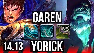 GAREN vs YORICK (TOP) | 9/1/6, Legendary, 700+ games | NA Challenger | 14.13