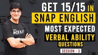 Most Expected Questions based on Verbal Ability for SNAP | SNAP Exam Verbal Ability
