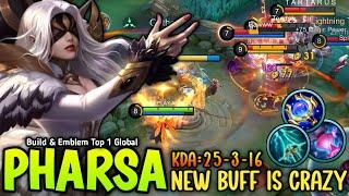 100% BACK TO META!! PHARSA NEW 1 SHOT BUILD & EMBLEM FOR NEW BUFF 2024 - BUILD TOP 1 GLOBAL PHARSA