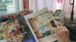 ASMR magazine page flip: travel+decorating. Soft spoken comments & reading.