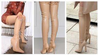 Western thigh high heels boots fashion||Stylish Over the knee thin high heel shoes for ladies