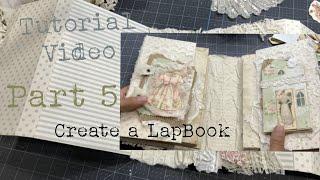 Part 5 tutorial - Decorate the inside covers.  Shabby shic style -Junk Journal interactive  Odulcina