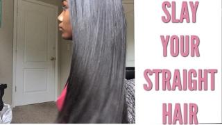 SLAY YOUR STRAIGHT HAIR | BONE STRAIGHT FLAT IRON ROUTINE