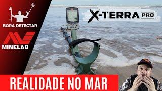1 hora de TESTE e explicações do X TERRA PRO dentro da água do MAR, detector de Metal