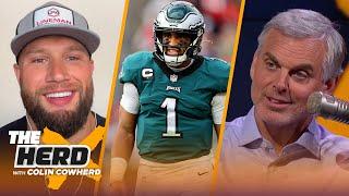 Lane Johnson dishes on Eagles collapse, talks Hurts, Saquon, Kelce & Game in Brazil | NFL | THE HERD