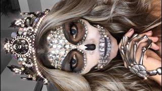 Easy Diamond Skeleton Queen Halloween Makeup Tutorial ~ skull makeup