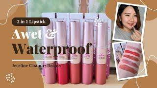 Review Jeceline Chandry Beauty 2 in 1 Lipstick Matte || Dupe nya Maybelline! Awet hingga 14 jam