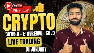 Live Crypto and forex Trading | Bitcoin Live Trading | Gold Live Trading | 01 january 2025 