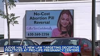 Judge halts law targeting crisis pregnancy centers; Pritzker responds