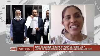 Reglamento de inscripción de fórmulas y listas de candidatos para elecciones regionales 2022