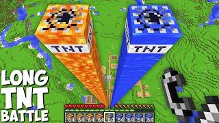 I found this TALLEST LAVA TNT vs WATER TNT in My Minecraft World !!! New Biggest Tnt Battle !!!