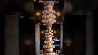 Stunning Champagne Tower Wedding Cake with Gold Accents and Infused Champagne Layers! #shorts