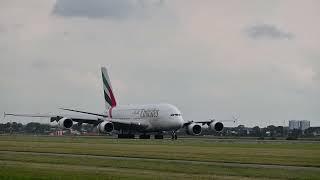 A380 A6-EUL Airbus aankomst op Schiphol