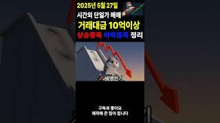 주식 시간외거래 시간외단일가매매 2025년5월27일 주식브리핑 시간외단일가 매매 거래대금 10억이상 #주식