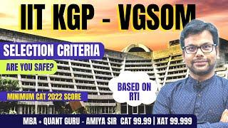 Shortlisting Criteria, Cutoffs, Safe Score for VGSoM IIT Kgp MBA - Based on RTI MBA Guru: AMIYA SIR