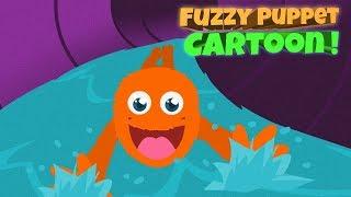 Fuzzy goes down HUGE waterslide!  Water park cartoons  for Children compilation!