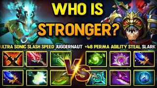 WHO IS STRONGER? | ULTRA SONIC SLASH SPEED JUGGERNAUT VS. 48PERMA AGILITY STEAL SLARK | 7.37e DOTA 2