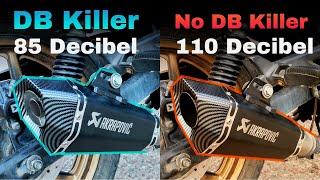 Akrapovic Exhaust Sound With & Without DB killer Comparison