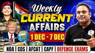 Weekly Current Affairs (1-7 Dec) for Defence Exams  | CDS 2025, CAPF 2025, AFCAT 2025