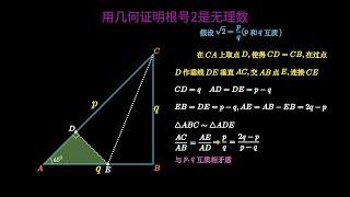 几何证明根号2是无理数#数学 #math #maths #几何 #geometry