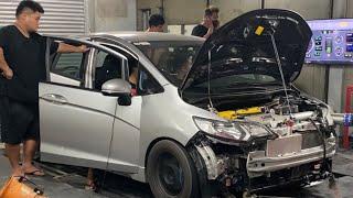 326hp K24 All-Motor Honda Jazz GK Dyno Testing