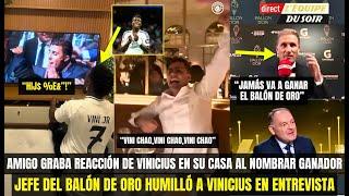 GRABAN LOCA REACCIÓN DE VINICIUS EN SU CASA AL PERDER BALÓN DE ORO RODRI SE BURLA DE ÉL, LO HUMILLAN