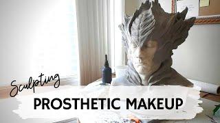 Sculpting a PROSTHETIC MAKEUP in wet clay