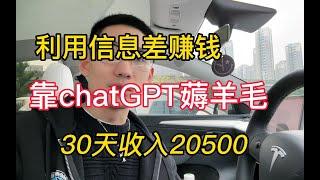 【副业推荐官】利用信息差赚钱，靠chatGPT在家薅羊毛，一个月收入20500,