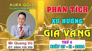 PHÂN TÍCH XU HƯỚNG GIÁ VÀNG HÔM NAY NGÀY 27/11/2024 #dubaogiavang, #nhandinhxuhuongvang, #vang