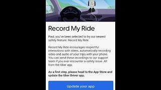 UBER: Record My Ride. Video and Audio of your trip. How do you feel about this?