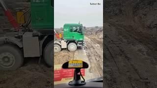 The truck got stuck, but the driver, you move like this and it comes up? #funny #truck #shorts