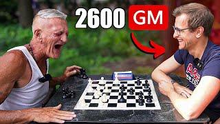 When a Chess Hustler Plays a GRANDMASTER (spectacular game)