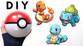 DIY Kanto Pokémon Starters Mini Perler Bead Sprites and Booster Packs Opening