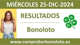 Resultado del sorteo Bonoloto del miercoles 25 de diciembre de 2024