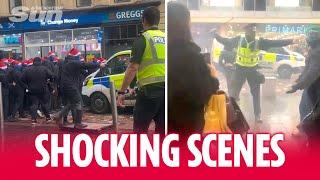 Glasgow shoppers caught up in unrest as police clash with Rangers & Celtic Ultras