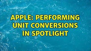 Apple: Performing unit conversions in Spotlight