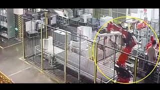  FACTORY WORKER GETS CRUSHED BY A ROBOTIC ARM