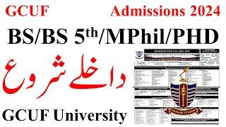 GCUF Fall 2024 Admissions | BS 1st, BS 5th, MPhil, PHD Admissions 2024 GCUF