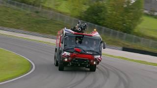 PANTHER electric test drive on the race track - Rosenbauer