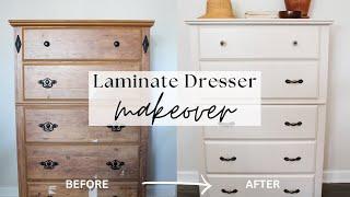 How to Paint a Laminate Dresser | EXTREME Dresser Makeover