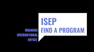 ISEP: How to find a program