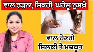 ਵਾਲ ਝੜਨਾ, ਸਿਕਰੀ, ਘਰੇਲੂ ਨੁਸਖ਼ੇ | Hairfall | Hair Problem | Health Advice With Harjot Kaur