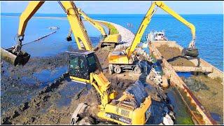 Budowa Wyspy Estyjskiej -12.07.2024  Widok na Kanał Żeglugowy Nowy Świat na Mierzei Wiślanej