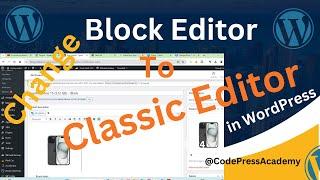 How to Change Block Editor to Classic Editor in WordPress (2024)  use Plugin Gutenburg